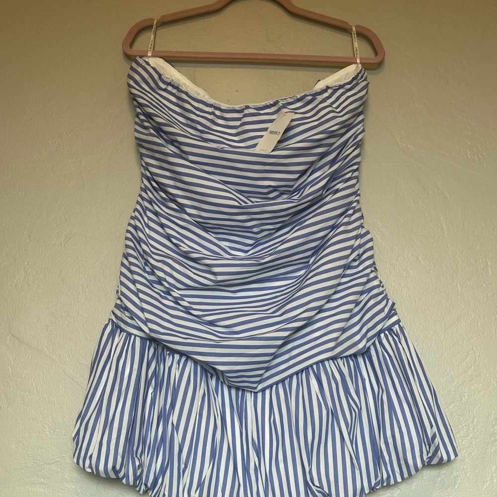 Forever 21 Blue and White Striped Mini Dress